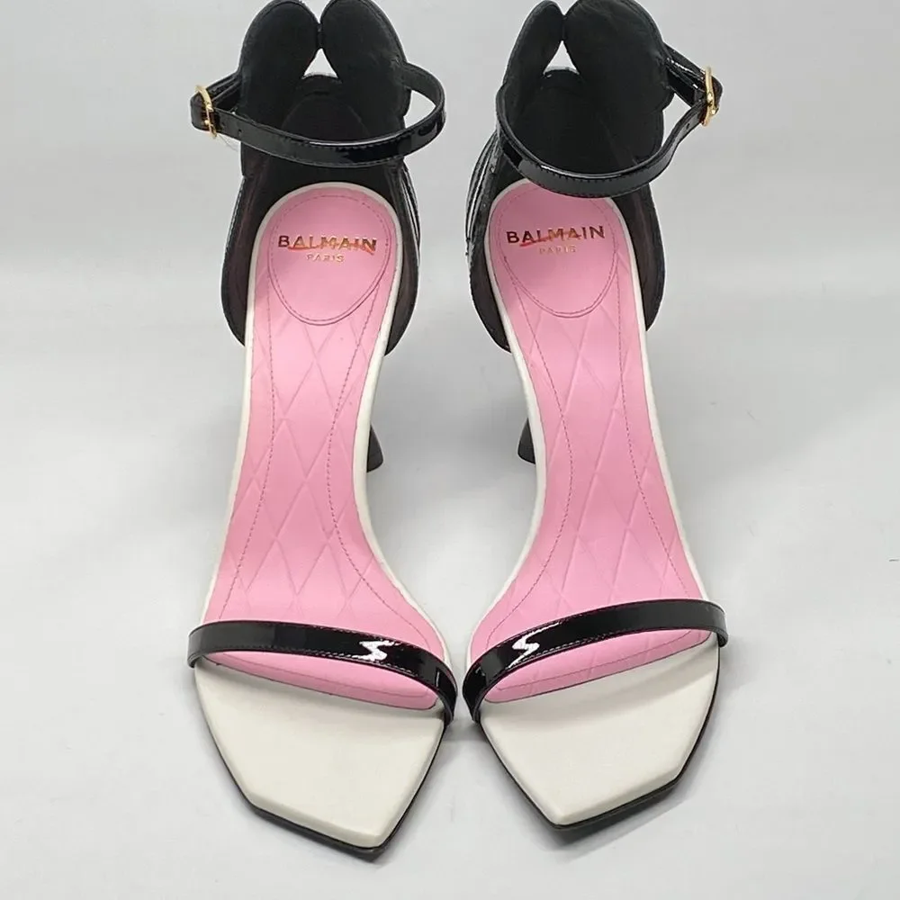 Balmain Eden 95MM Colorblocked Patent Leather Sandals size 37